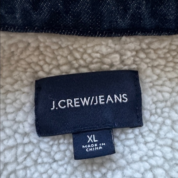 J. Crew Blue Denim Jacket with Cream Sherpa Lining Women’s XL - Picture 12 of 13